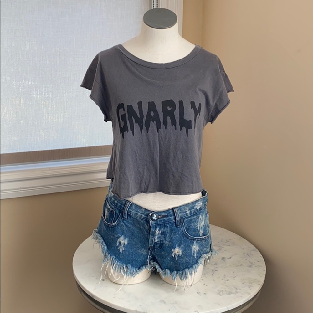 Brandy Melville Gnarly Graphic Crop Top